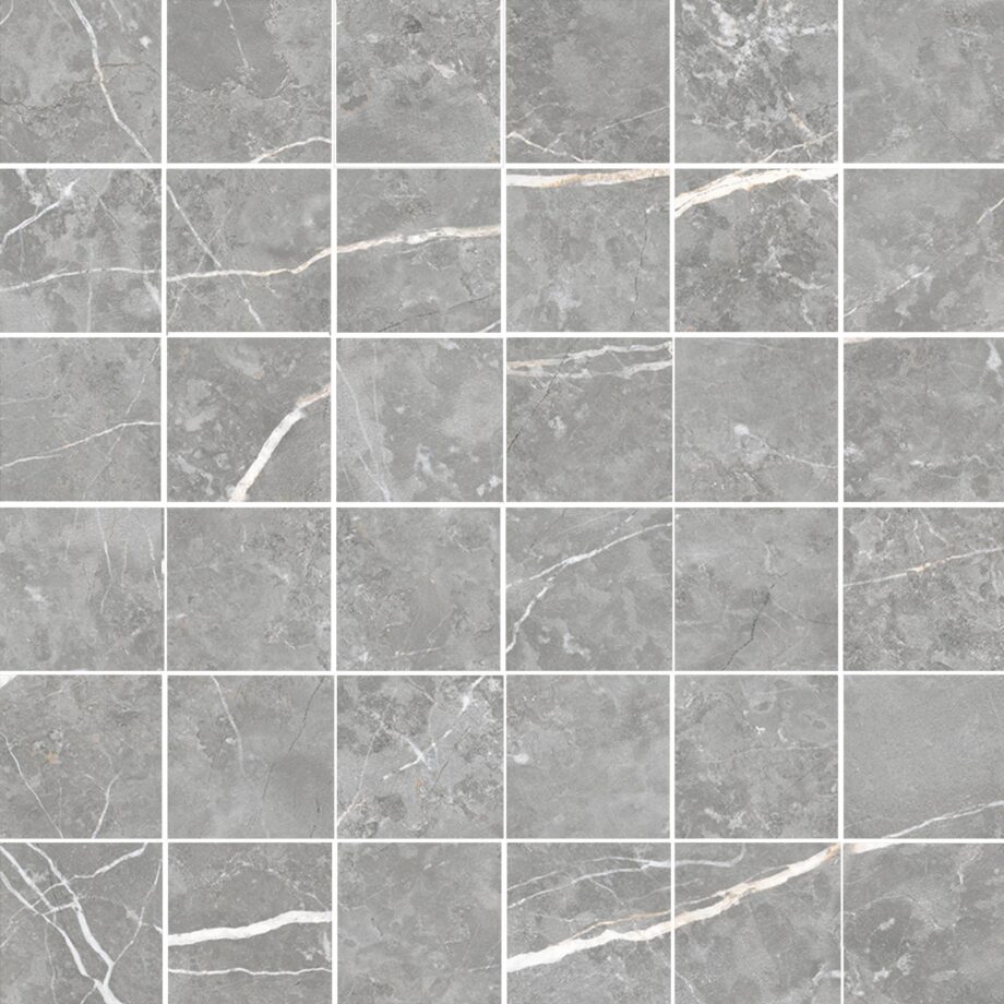 038.281.0368.07981-1 Marmorefektiga poleeritud mosaiikplaat Tau Elite Gray 5x5 Pol, 30x30 cm, hall
