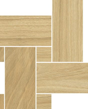 Puidumustriga mosaiikplaat Tau Loire Camel Legno, 22x22 cm, kaamelpruun