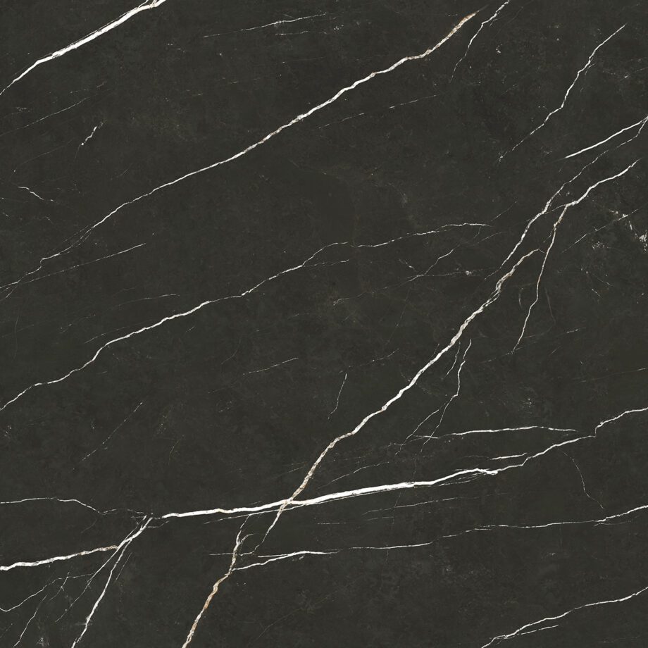 046.120.0157.07981-1 Marmorefektiga poleeritud keraamiline põrandaplaat Tau Elite Black Pol, 120x120 cm, 9 mm, must, rektifitseeritud