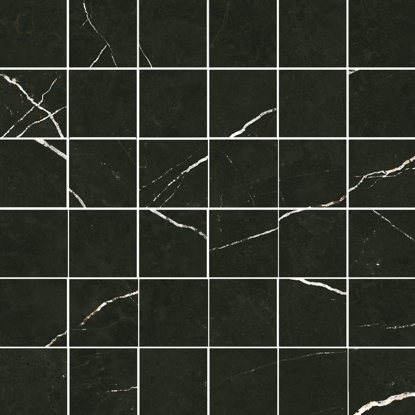 Marmorefektiga poleeritud mosaiikplaat Tau Elite Black 5x5 Pol, 30x30 cm, must