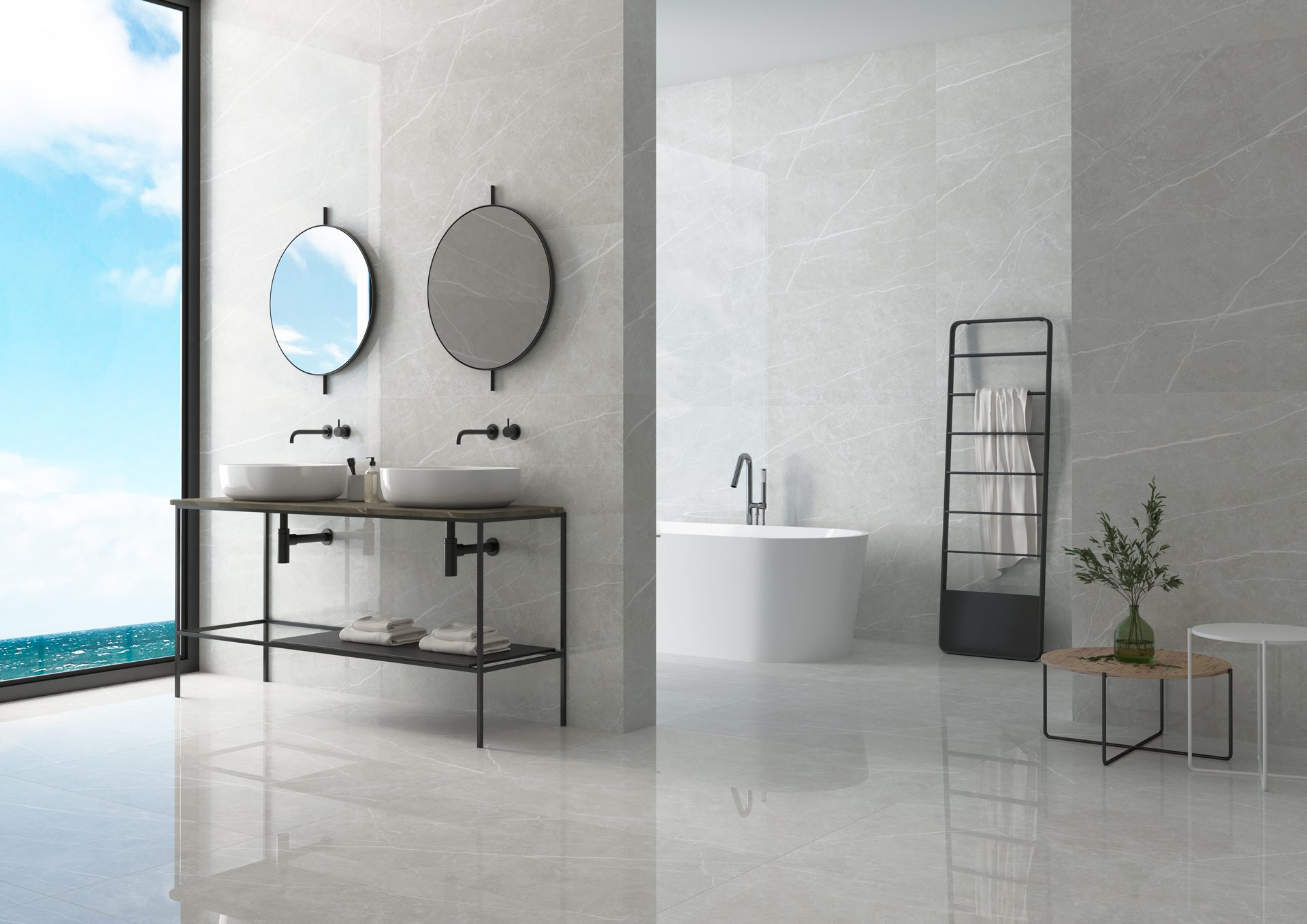 Marmorefektiga poleeritud keraamiline põrandaplaat Tau Elite Silver Pol, 120x120 cm, 9 mm, hõbehall, rektifitseeritud