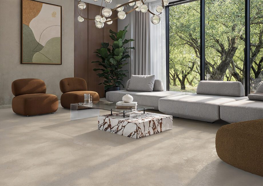 004.869.0313.16741-4 Kiviefektiga poleeritud keraamiline põrandaplaat Tau Lithos Pol Linen, 60x120 cm, 10,5 mm, linane beež, rektifitseeritud