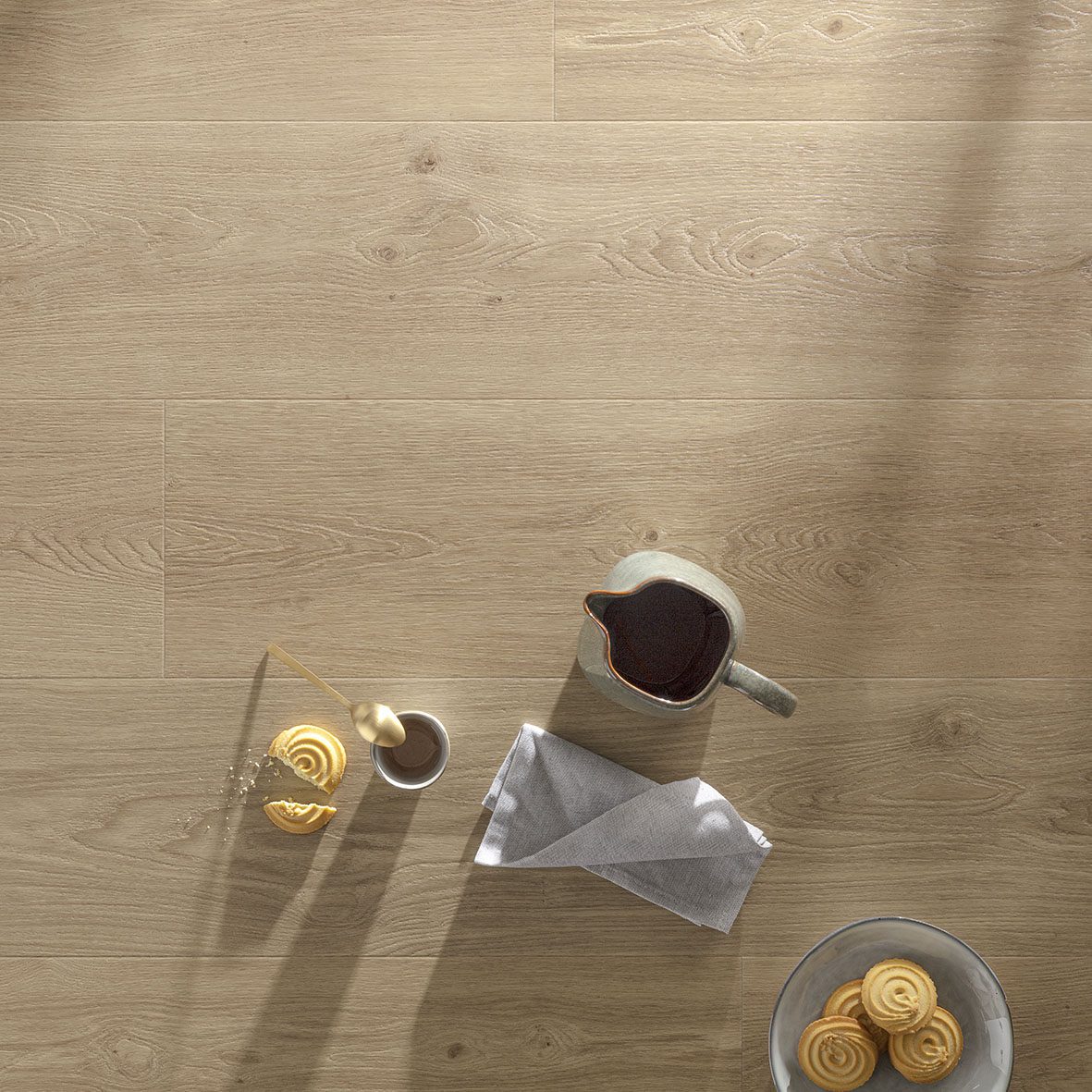 Tugevdatud südamikuga LVT vinüülparkett Floorify Long Plank Champagne F017