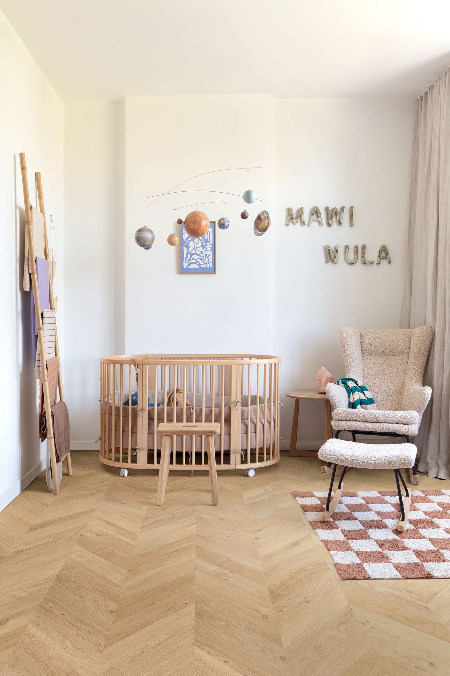 Tugevdatud südamikuga LVT vinüülparkett Floorify Chevron Conchita F718