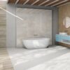 035.120.0108.04400-3 Betoonimustriga matt keraamiline põrandaplaat Tau Integra White, 120x120 cm, 9 mm, valge, R10, rektifitseeritud
