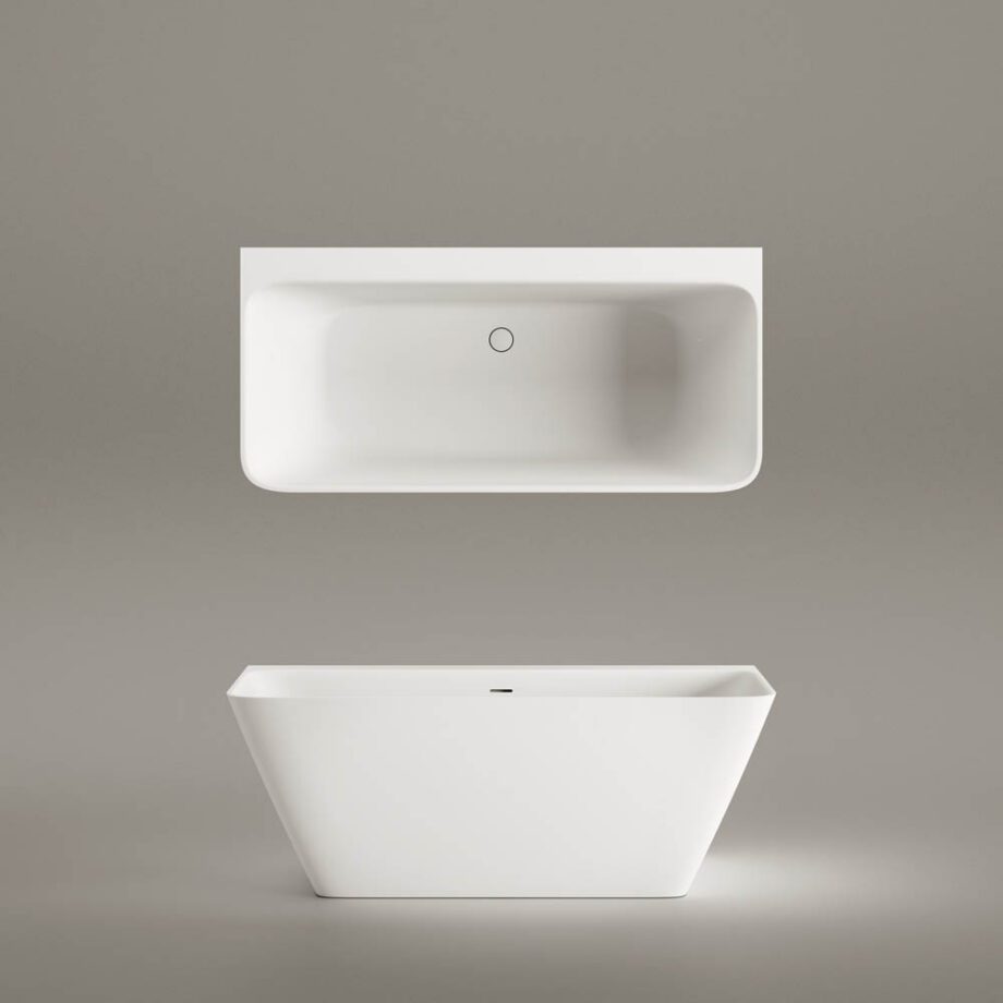 Seinaäärne kivivann PAA QUADRO WALL 160,5×76 cm, matt Silkstone 8 Back-to-Wall Bath PAA QUADRO WALL 160.5x76 cm, Silkstone – 8
