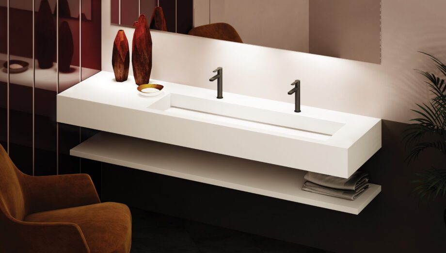 Long Made-to-Measure Basin PAA FLOW 50, Silkstone – view 4 Long Made-to-Measure Basin PAA FLOW 50, Silkstone – 4