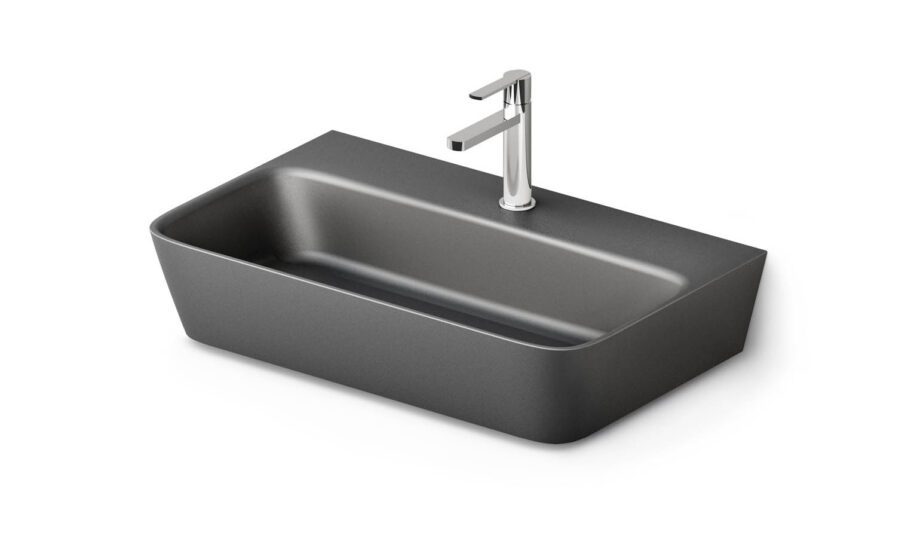 Wall Hung Basin PAA QUADRO 70×43 cm, Black Graphite Wall Hung Basin PAA QUADRO 70x43 cm, Black Graphite
