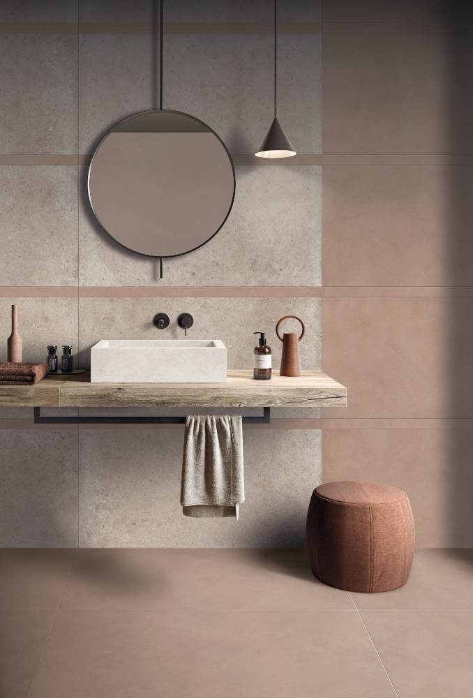 Solid colour porcelain floor tile ABK Alterego Bark, 120x120 cm, 8.5 mm, natural matt, slip-resistant R10