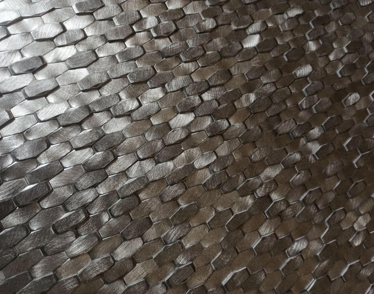 Metal mosaic Dune Halley Gunmetal, 28.4x30 cm, 5 mm – interior