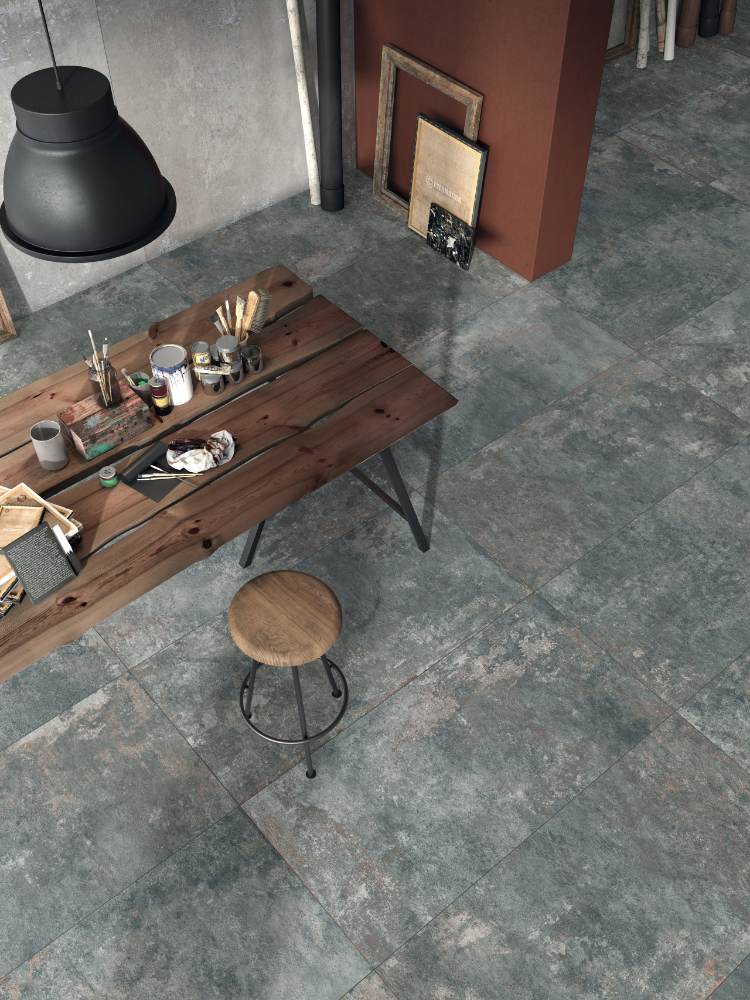 Concrete effect porcelain floor tile ABK Ghost Jade, 60x120 cm, 8.5 mm, natural matt, slip-resistant R10