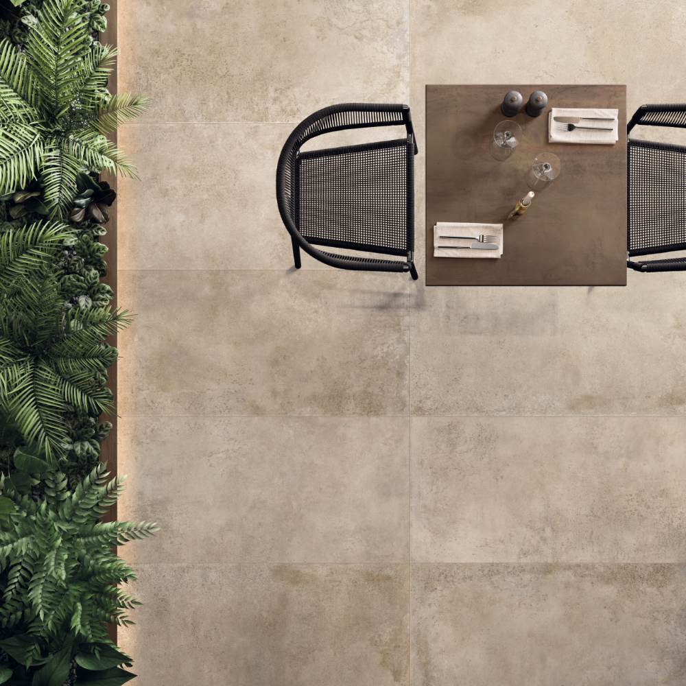 Stone effect outdoor porcelain tile ABK Salento Gris, 80x80 cm, 20 mm, outdoor, slip-resistant R11