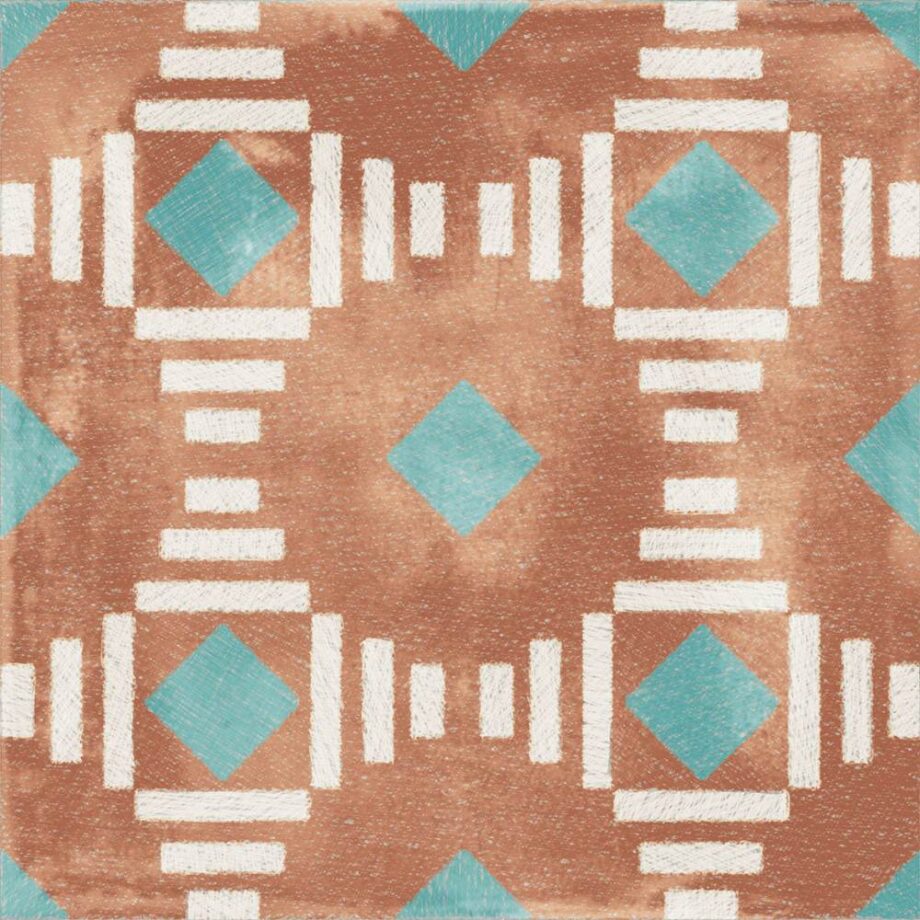 Mustriga keraamiline põrandaplaat ABK Play Labyrinth Clay 20x20 cm – plaat 2