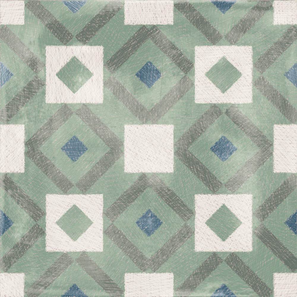 Patterned porcelain floor tile ABK Play Labyrinth Sage, 20x20 cm, 8.5 mm, matt (nat.)