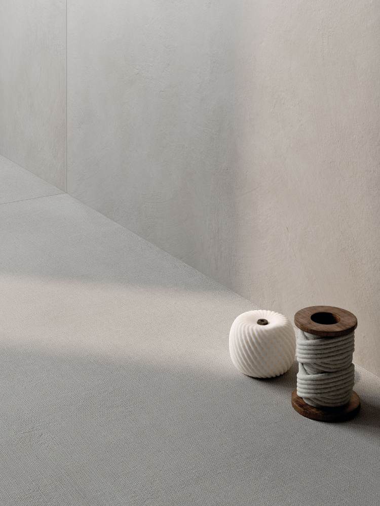 Concrete effect porcelain floor tile ABK Poetry Net Ash, 60x120 cm, 8.5 mm, natural matt, slip-resistant R10