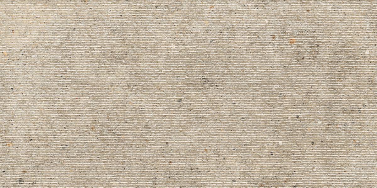 Stone effect decorative porcelain tile ABK Poetry Stone Carving Ecru, 60x120 cm, 8.5 mm, matt