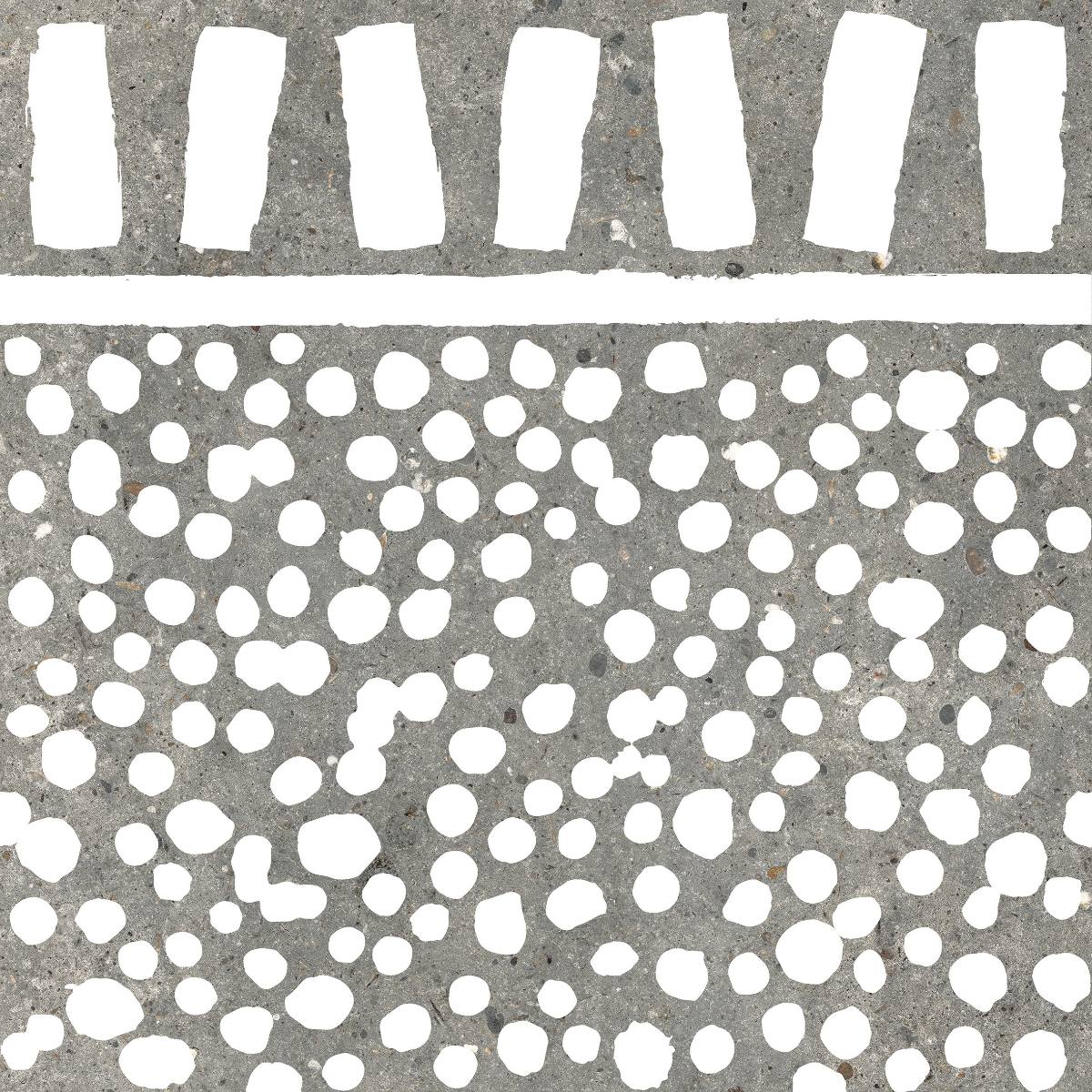 Stone effect decorative porcelain tile ABK Poetry Stone Fringe Grey, 60x60 cm, 8.5 mm, matt