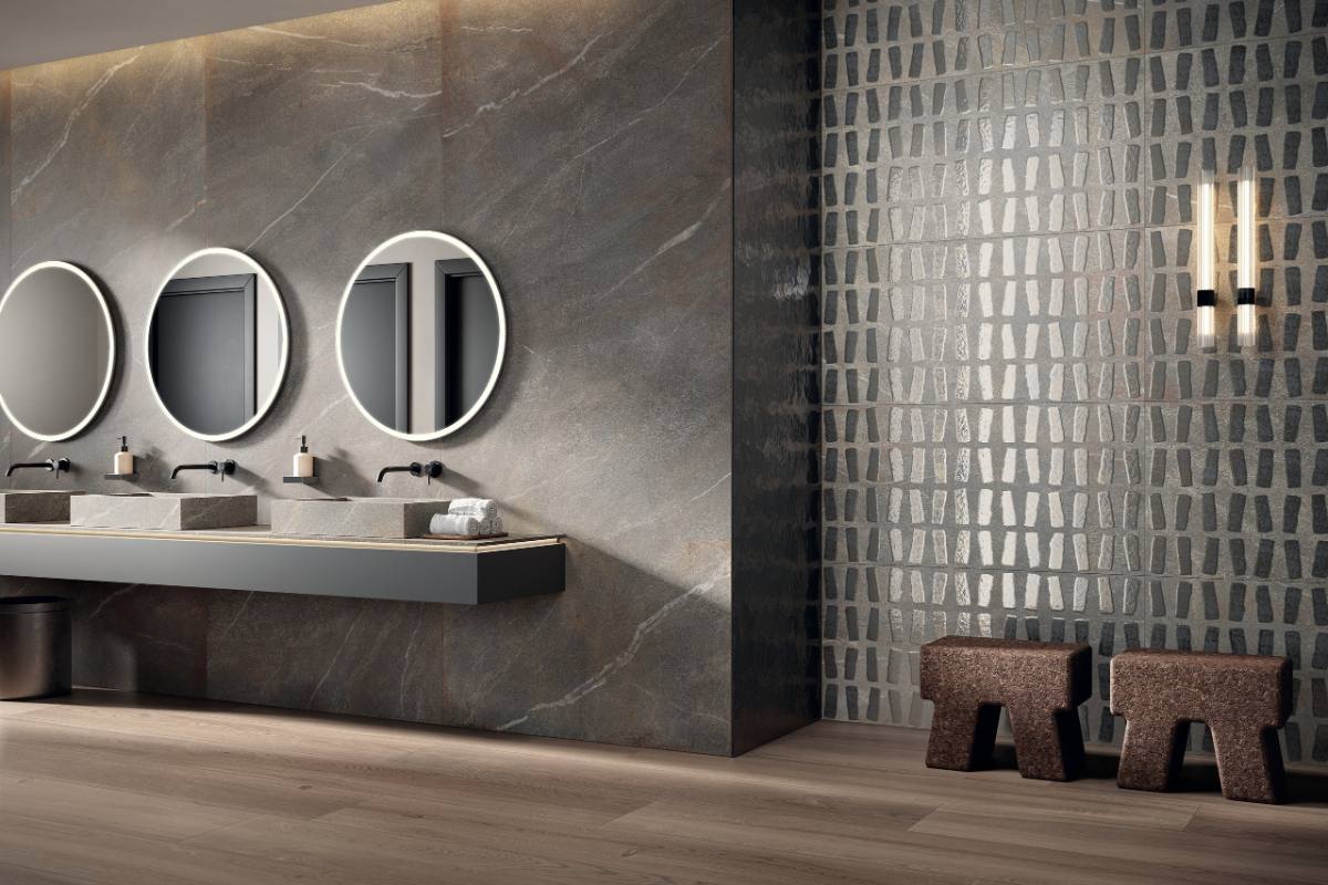 Stone effect outdoor porcelain tile ABK Poetry Stone Piase Mud, 60x120 cm, 20 mm, outdoor, slip-resistant R11