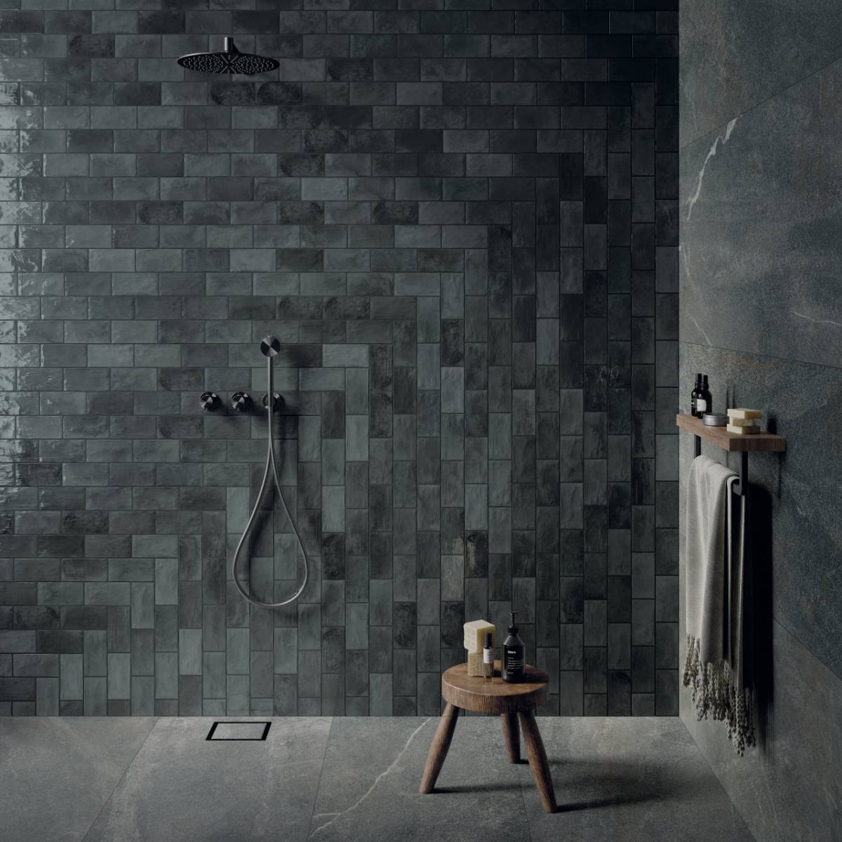 Stone effect porcelain floor tile ABK Poetry Stone Piase Smoke, 120x120 cm, 8.5 mm, natural matt, slip-resistant R10