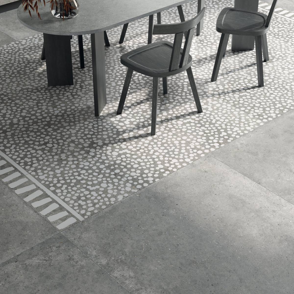 Stone effect porcelain floor tile ABK Poetry Stone Pirenei Grey, 60x120 cm, 8.5 mm, textured, slip-resistant R11