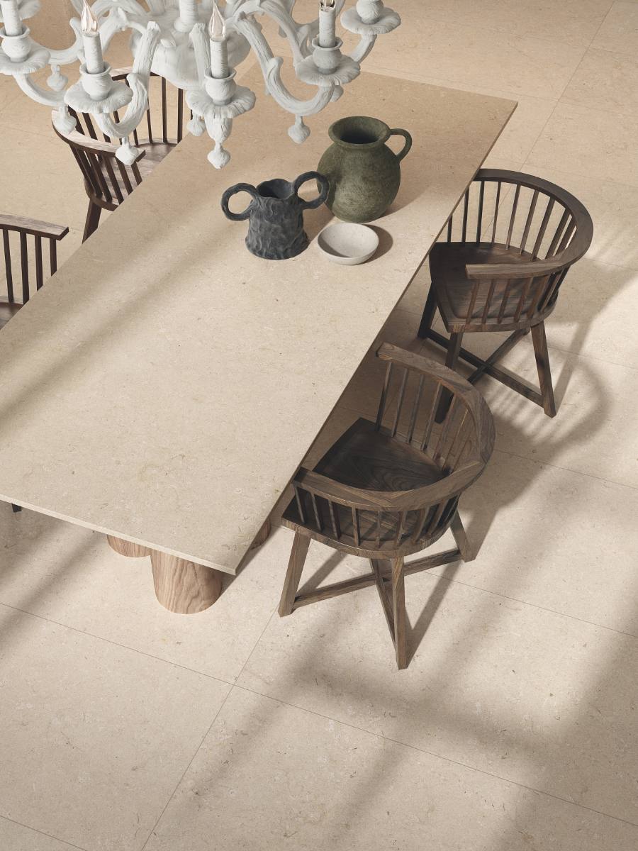 Stone effect decorative porcelain tile ABK Poetry Stone Dec. Metal Beige, 60x120 cm, 8.5 mm, matt