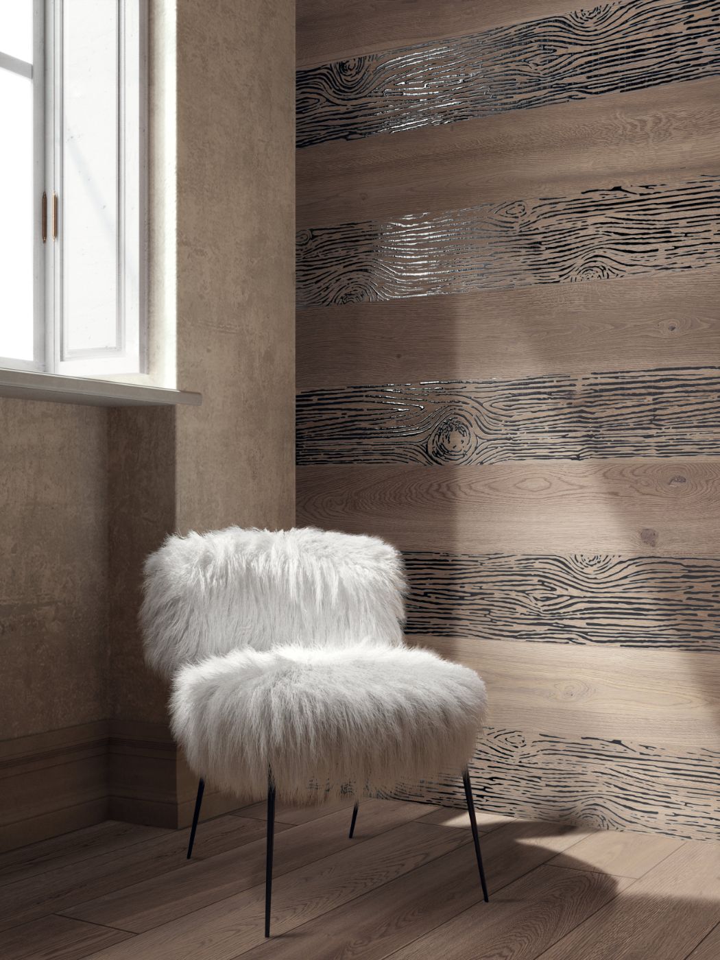 Wood effect porcelain floor tile ABK Poetry Wood Oak, 20x120 cm, 8.5 mm, slip-resistant R11