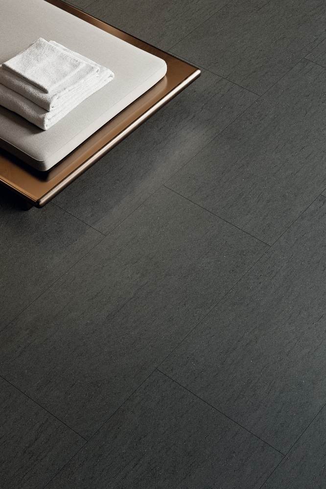 Stone effect porcelain tile ABK Poetry Stone Reloaded Basaltina Dark, 60x60 cm, 8.5 mm, natural matt P.tech, slip-resistant R10