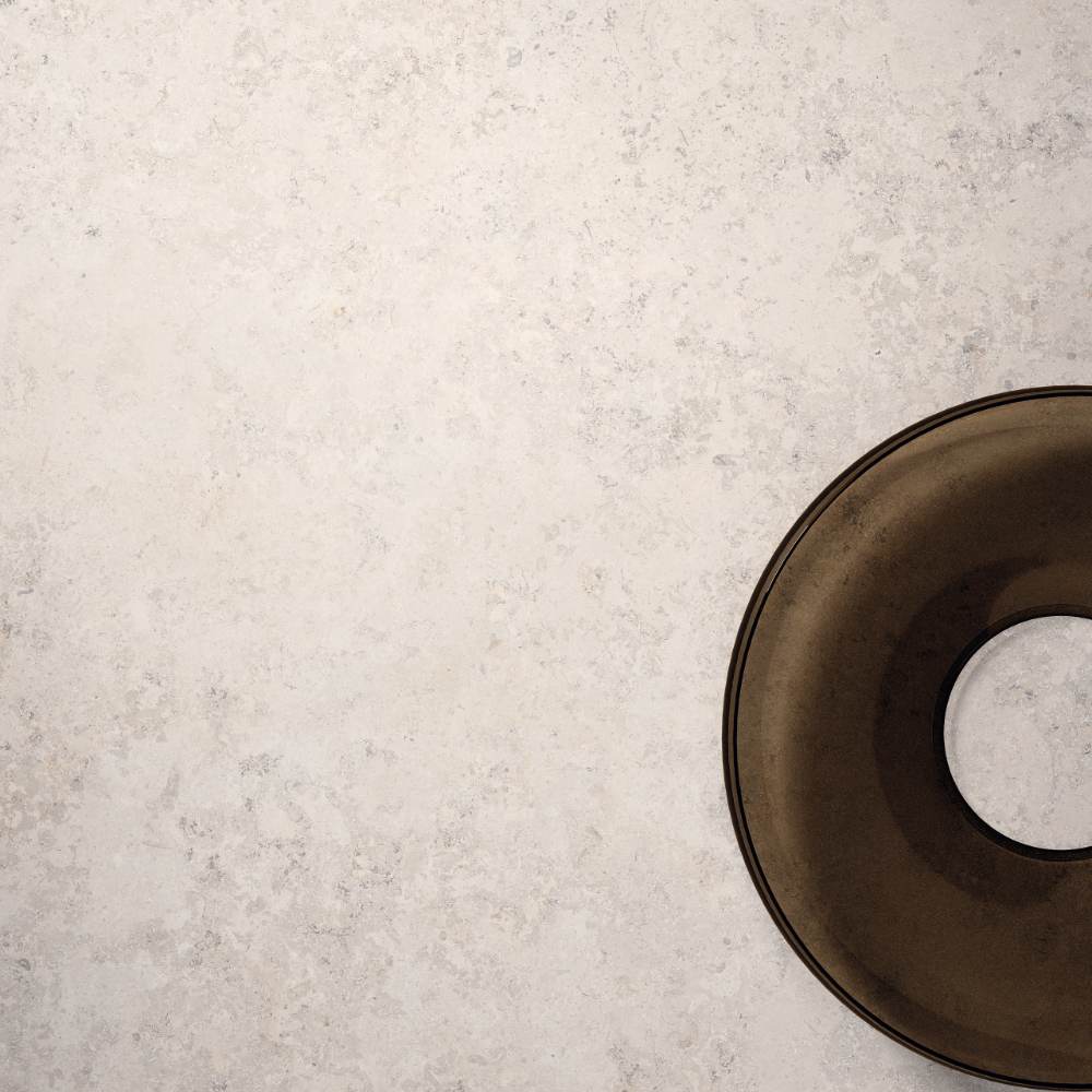 Stone effect porcelain floor tile ABK Poetry Stone Reloaded Jura White, 120x120 cm, 8.5 mm, textured, slip-resistant R11