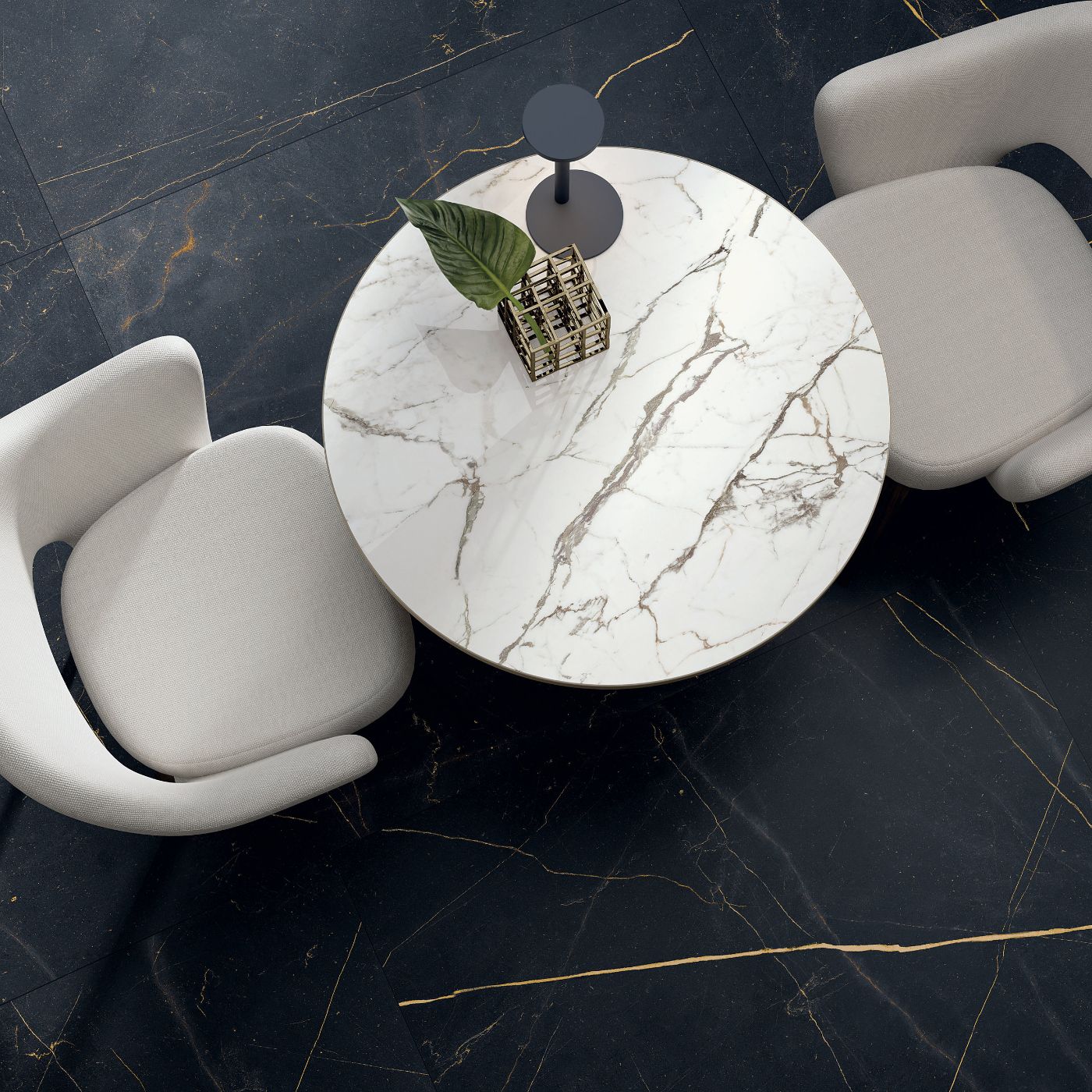 Marble effect porcelain slab ABK Sensi 900 Precious Black, 120x280 cm, 6 mm, polished (lux)