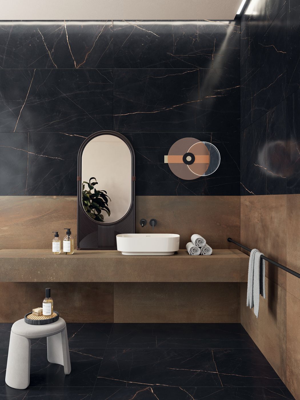 Marble effect porcelain slab ABK Sensi 900 Precious Black, 120x280 cm, 6 mm, polished (lux)