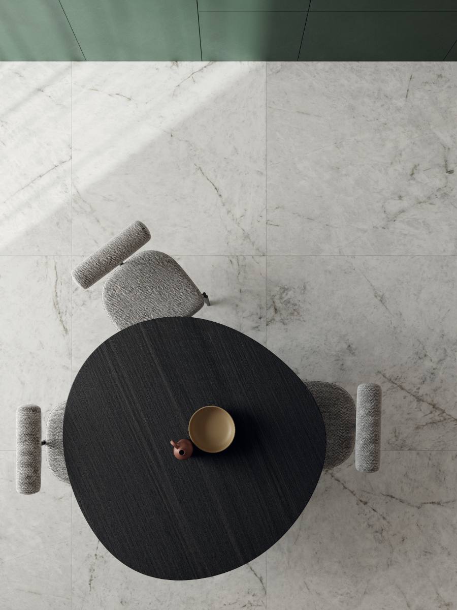 Marble effect porcelain tiles ABK Sensi Gems Iceberg, 60x120 cm, 8.5 mm, natural matt, slip-resistant R10