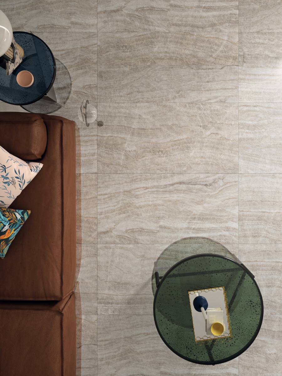 Marble effect large porcelain slab ABK Sensi Gems Taj Mahal, 120x280 cm, 6 mm, soft satin