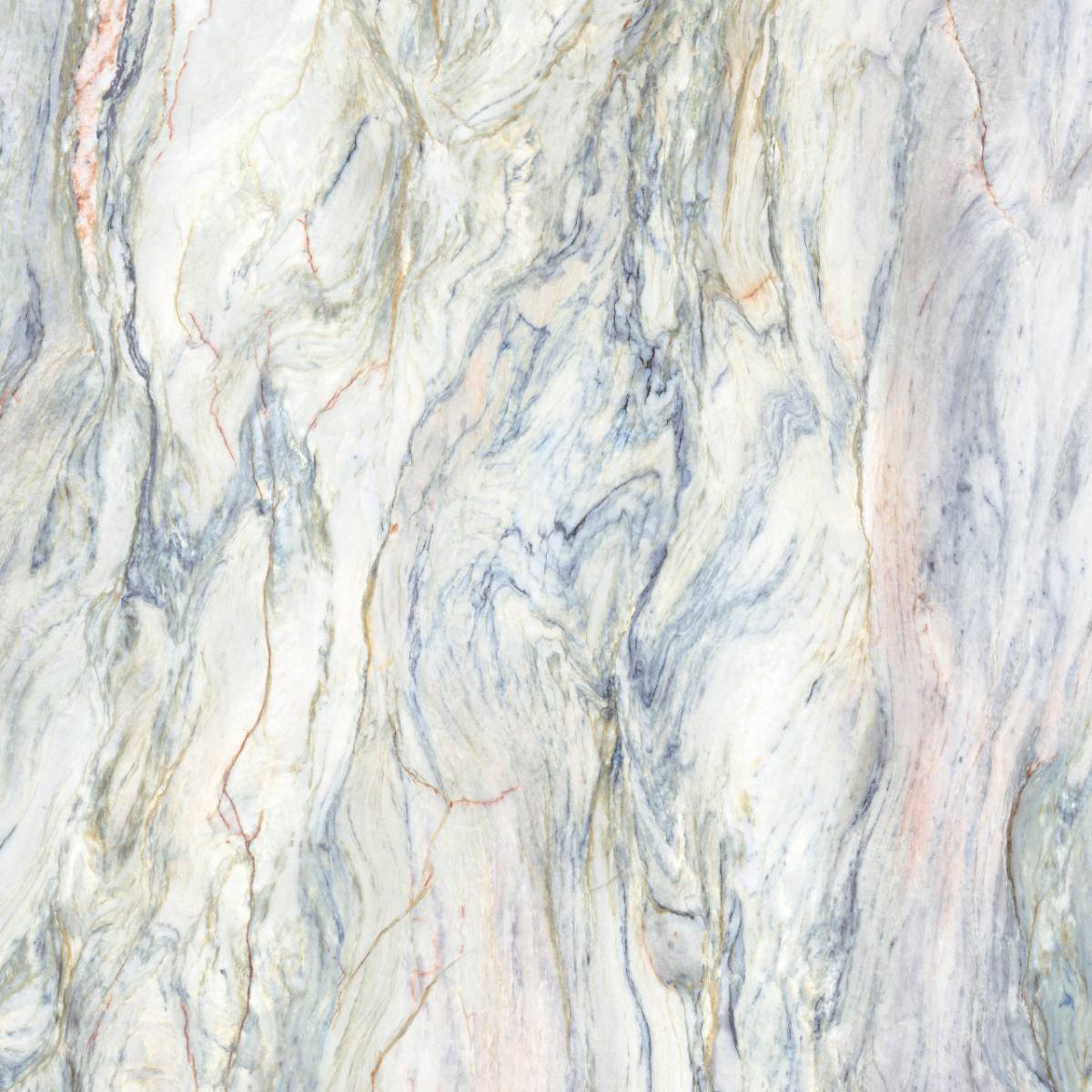 Marble effect porcelain tiles ABK Sensi Nuance Quarzite Fusion, 120x120 cm, 8.5 mm, polished 3D textured (lux 3D)