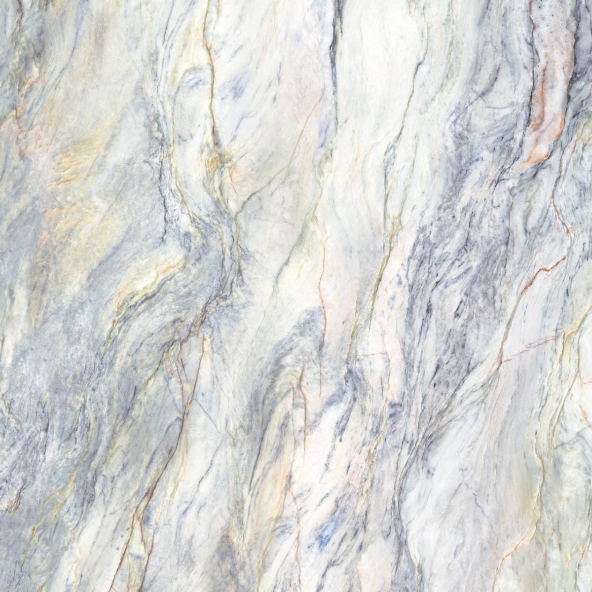 Marble effect porcelain tiles ABK Sensi Nuance Quarzite Fusion, 120x120 cm, 8.5 mm, polished 3D textured (lux 3D)