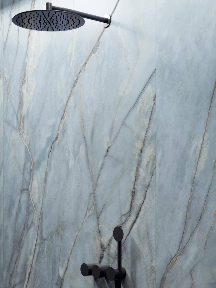 Marble effect porcelain tiles ABK Sensi Nuance Deep River, 120x120 cm, 8.5 mm, natural matt, slip-resistant R10