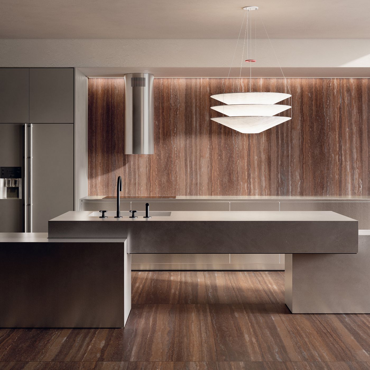 Stone effect porcelain slab ABK Sensi Roma Red, 120x280 cm, 6 mm, natural matt, slip-resistant R10