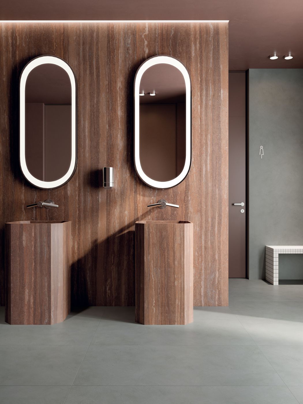 Stone effect porcelain slab ABK Sensi Roma Red, 120x280 cm, 6 mm, natural matt, slip-resistant R10