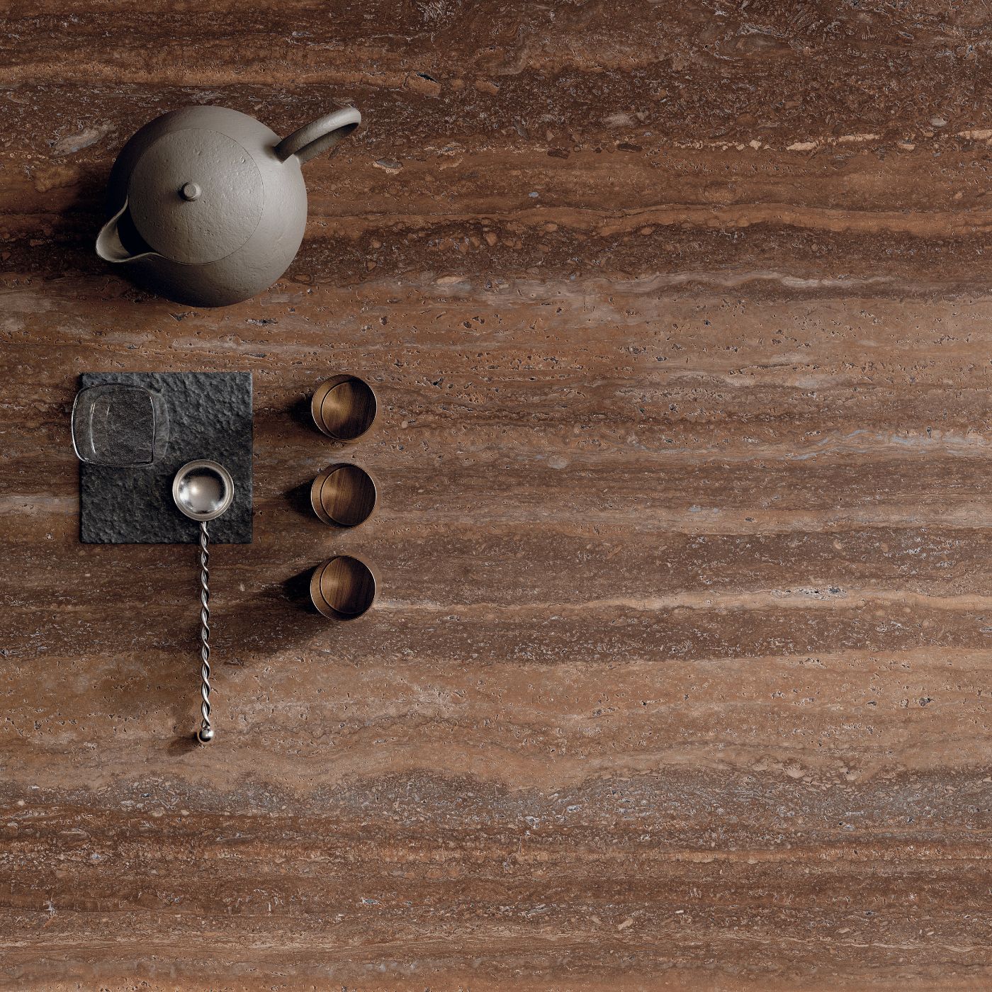Stone effect porcelain slab ABK Sensi Roma Red, 120x280 cm, 6 mm, natural matt, slip-resistant R10