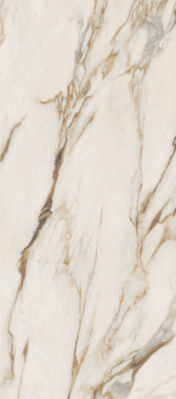 Marble effect porcelain slab ABK Sensi Signoria Calacatta Vena Oro, 120x280 cm, 6 mm, polished (lux)
