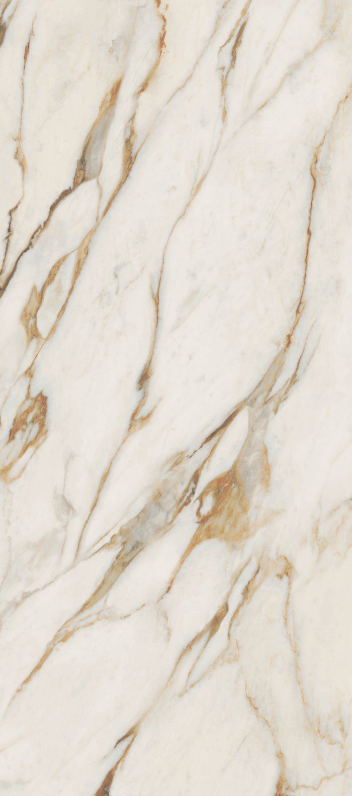 Marble effect porcelain slab ABK Sensi Signoria Calacatta Vena Oro, 120x280 cm, 6 mm, polished (lux)