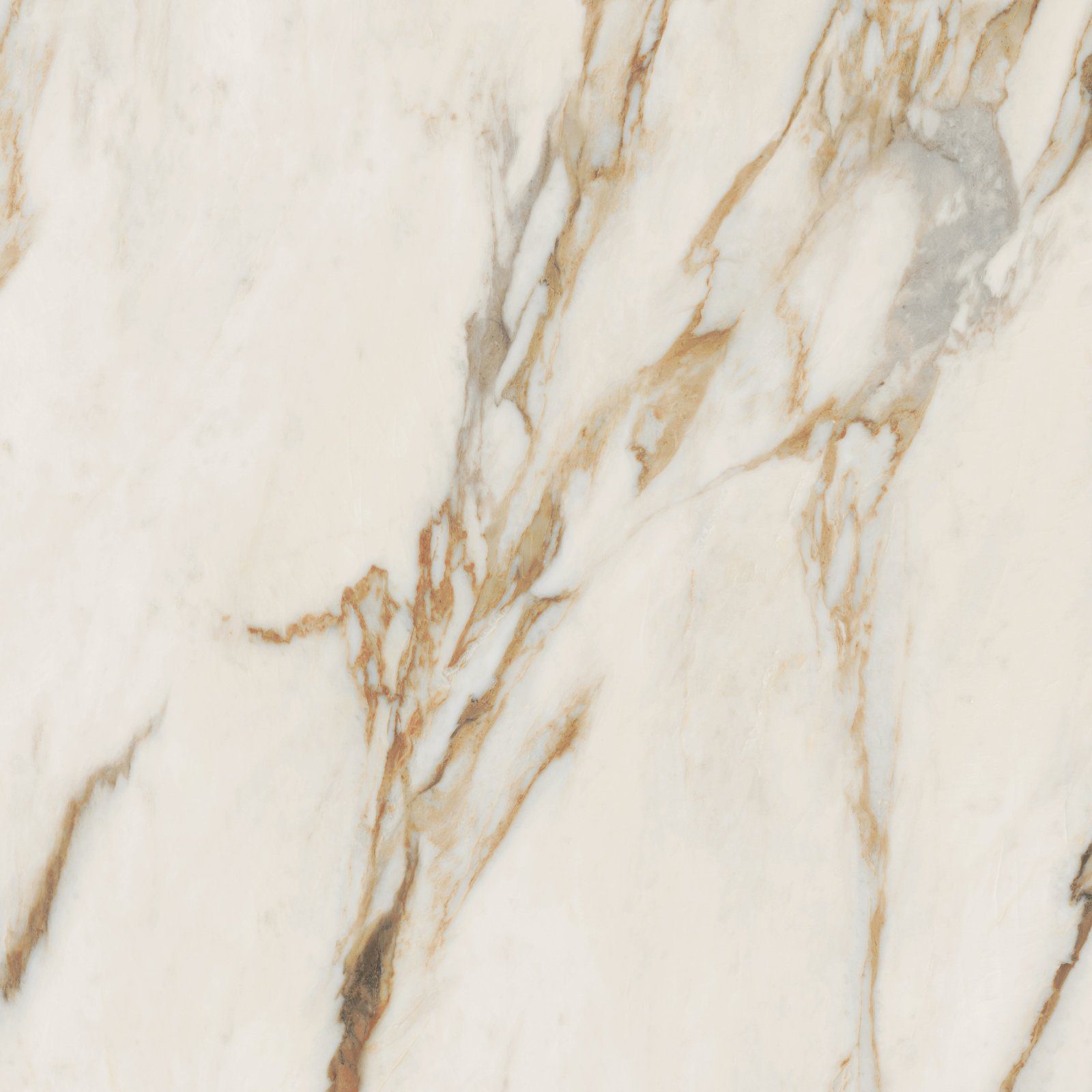 Marble effect porcelain tiles ABK Sensi Signoria Calacatta Vena Oro, 120x120 cm, 8.5 mm, natural matt, slip-resistant R10