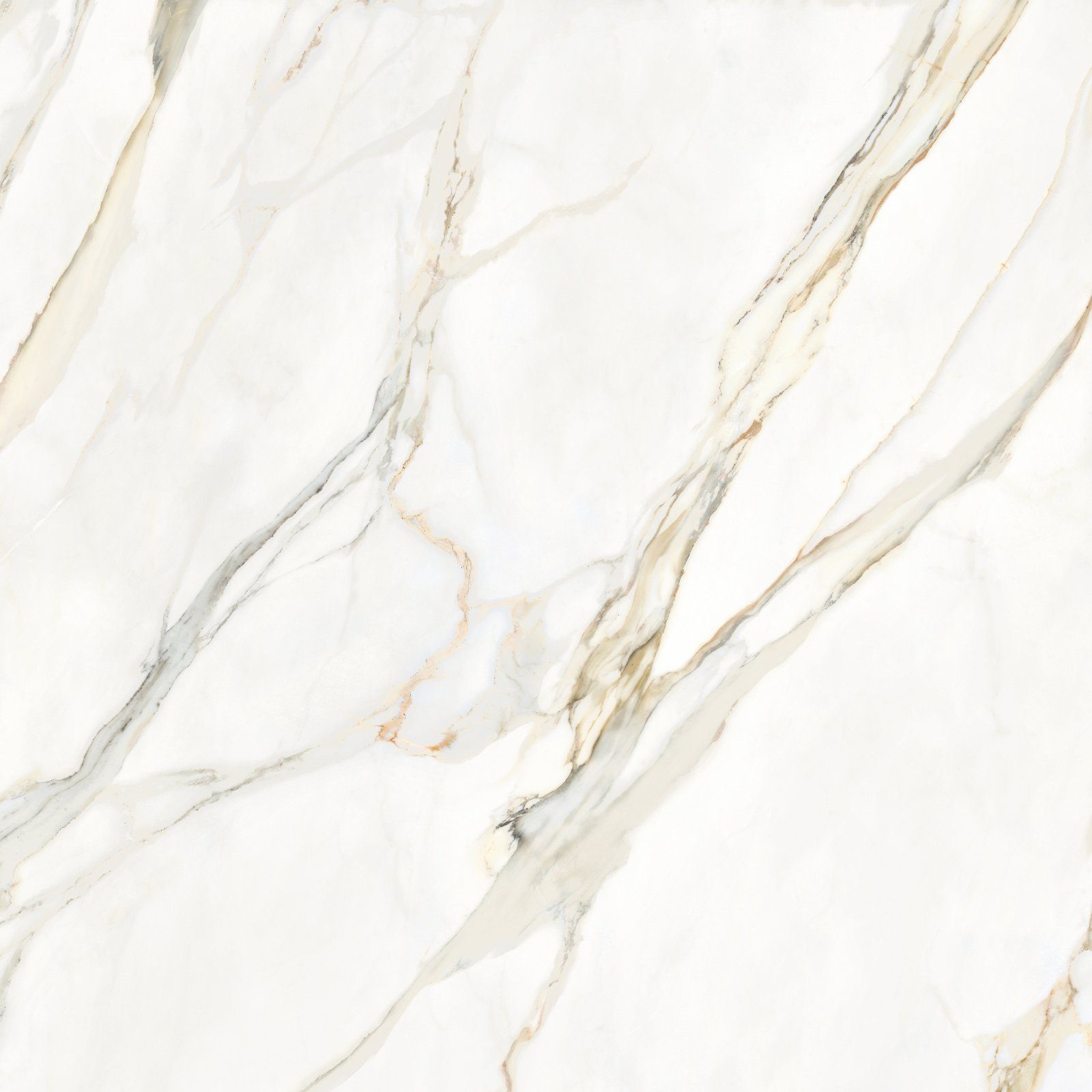 Marble effect porcelain tiles ABK Sensi Signoria Calacatta Michelangelo, 120x120 cm, 8.5 mm, natural matt, slip-resistant R10