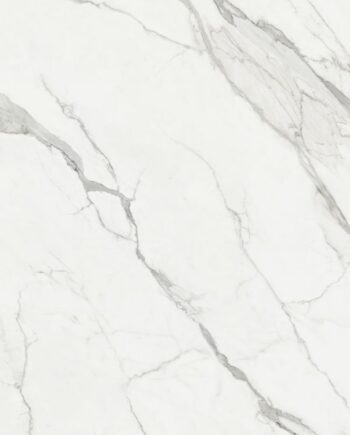 Marble effect porcelain slab ABK Sensi Signoria Statuario Light, 120x280 cm, 6 mm, soft satin