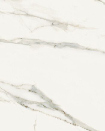 Marble effect porcelain tiles ABK Sensi Signoria Calacatta Michelangelo bookmatch A, 60x120 cm, 8.5 mm, 3D textured (antique)