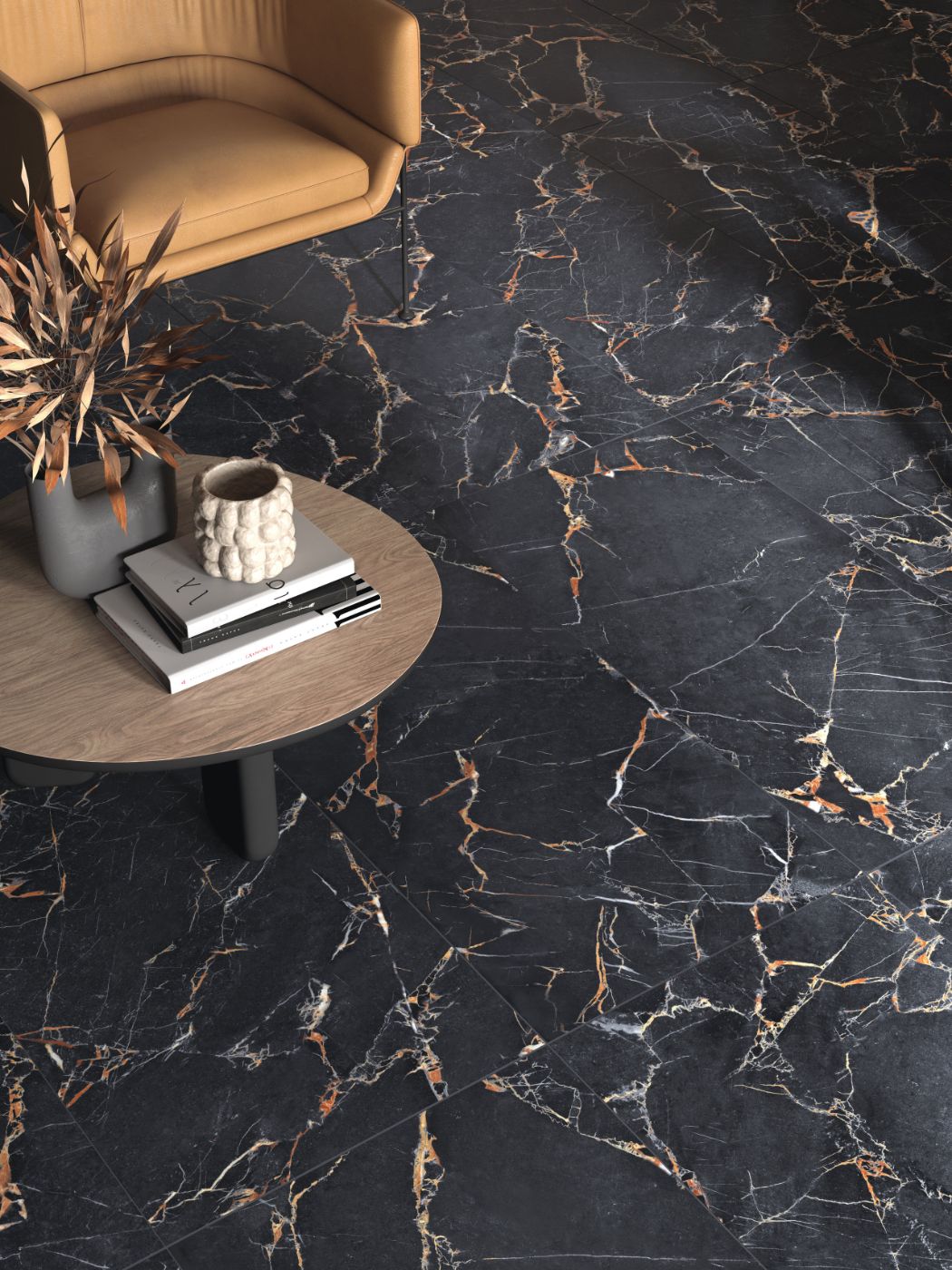 Marble effect porcelain slab ABK Sensi Signoria Port Gold, 120x280 cm, 6 mm, polished (lux)