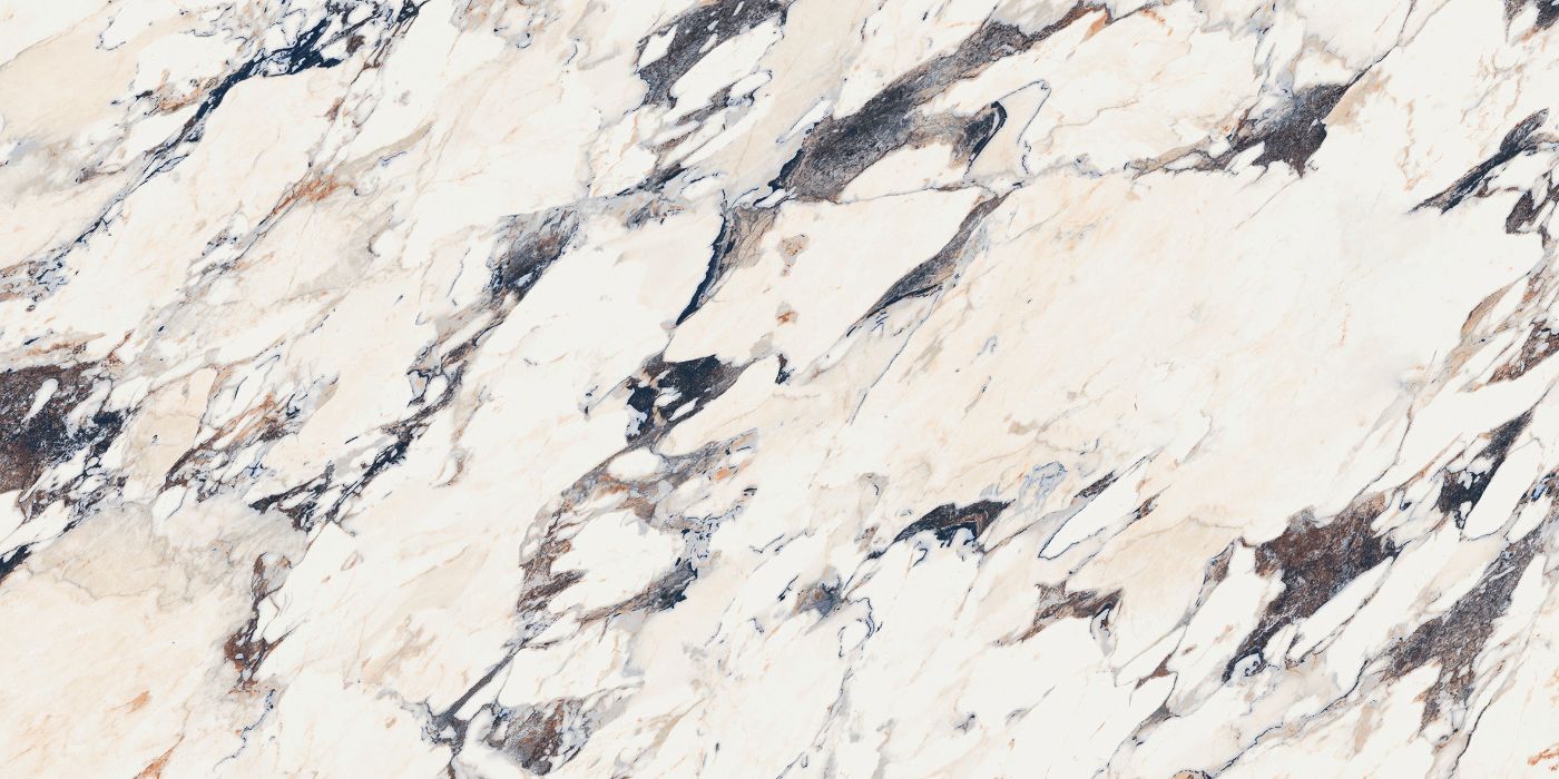 Marble effect porcelain tiles ABK Sensi Up Breccia Melange, 60x120 cm, 8.5 mm, polished (lux)