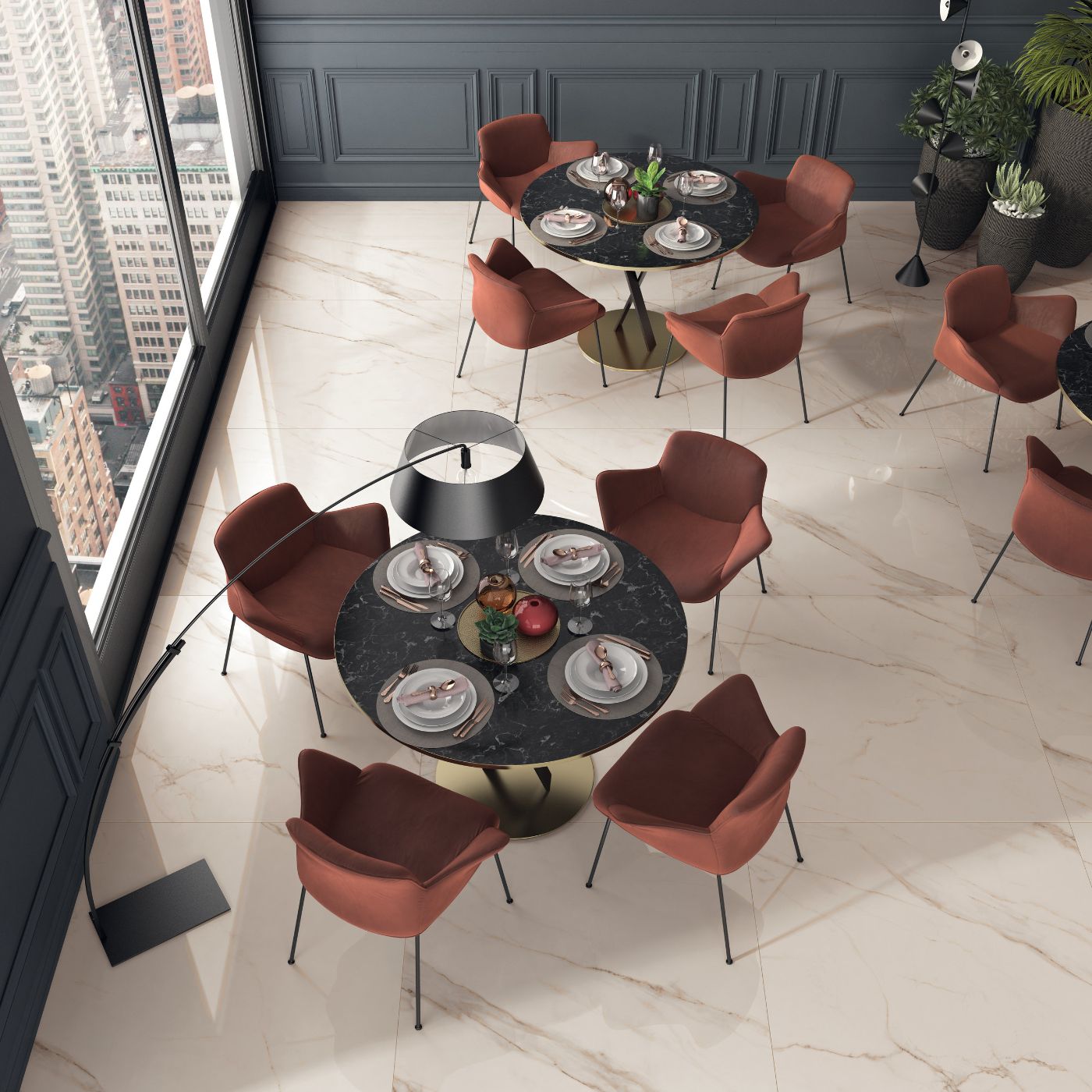 Marble effect porcelain slab ABK Sensi Up Calacatta Gold, 160x320 cm, 6 mm, polished (lux)