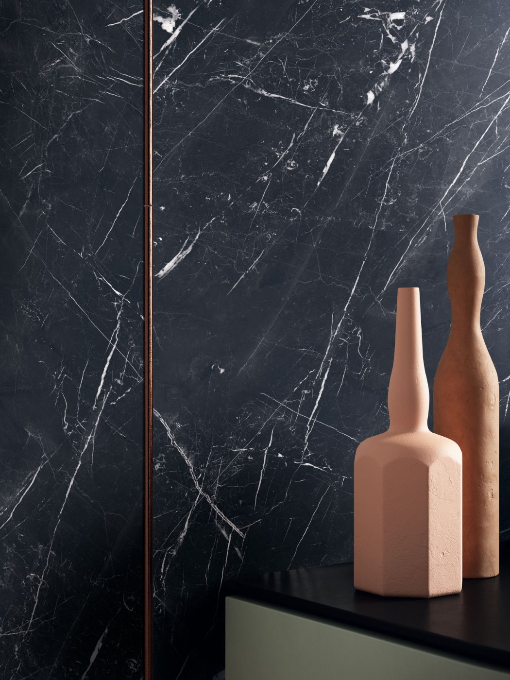 Marble effect porcelain slab ABK Sensi Up Marquinia Select, 120x280 cm, 6 mm, polished (lux)