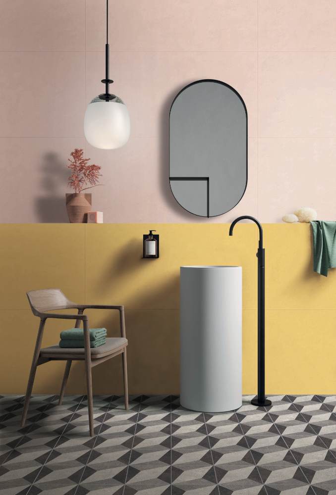 Solid colour ceramic wall tile ABK Wide&Style Mini Powder, 60x120 cm, 7 mm, matt