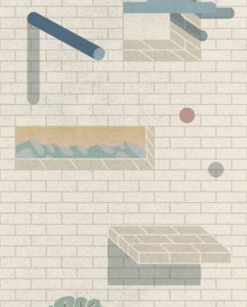 Patterned decorative porcelain tile ABK Wide&Style Bricklane A, 120x240 cm (4 x 60x120 cm), 8.5 mm, matt
